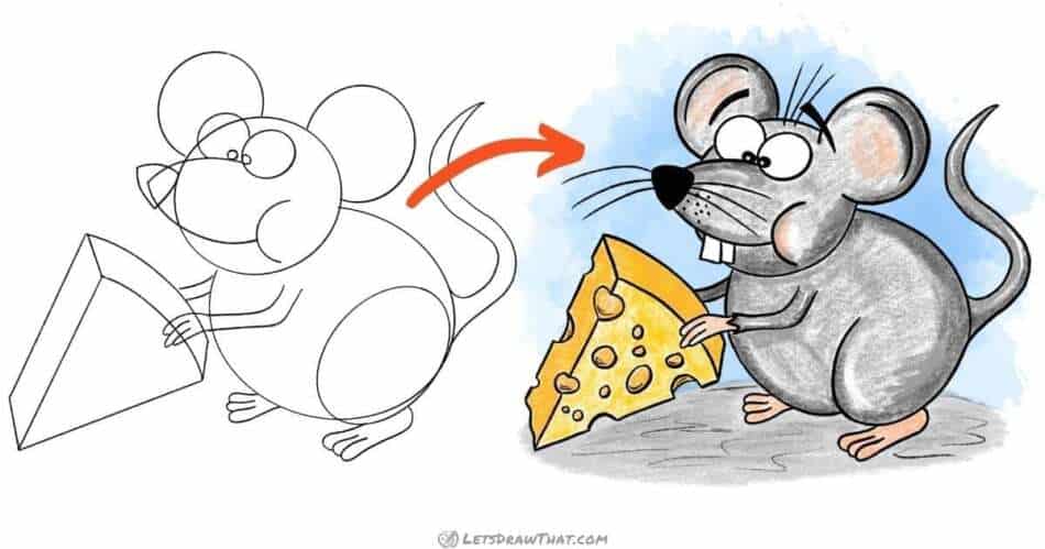 How to draw a mouse - step-by-step-drawing tutorial featured image