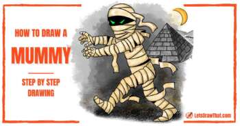 How To Draw a Mummy - A Spooky Cartoon Mummy Drawing - step-by-step-drawing tutorial featured image