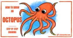 How to Draw an Octopus – An Easy Octopus Drawing - step-by-step-drawing tutorial featured image