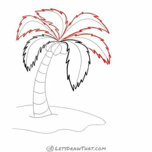 Two palm trees on island sketch icon Royalty Free Vector