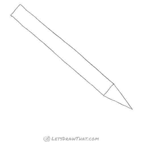 Drawing step: Draw the base pencil shape