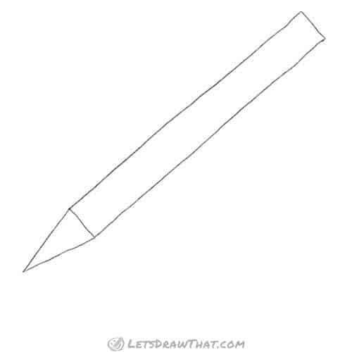Drawing step: Draw the base pencil shape