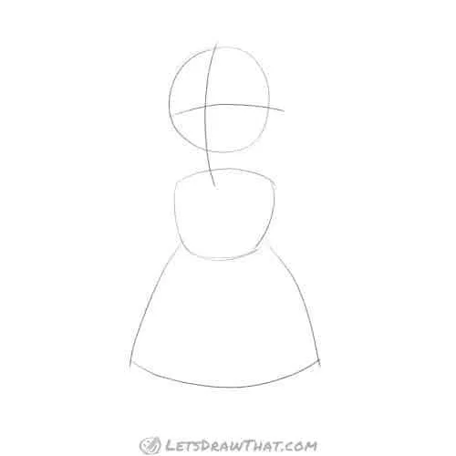 Drawing step: Sketch the base body shapes