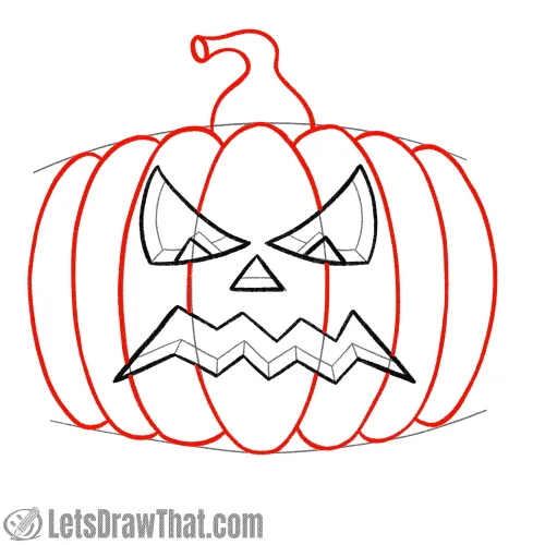 Drawing step:  Draw the pumpkin