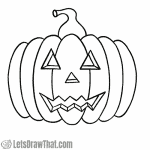 Drawing pumpkin faces: finished classic pumpkin face outline drawing