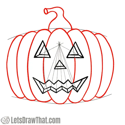 Drawing step: Outline the pumpkin