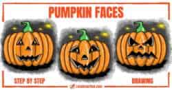 Drawing Pumpkin Faces for Halloween - step-by-step-drawing tutorial featured image