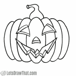 Drawing pumpkin faces: happy pumpkin face outline drawing