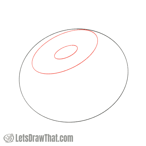Drawing step: Add two more oval guidelines