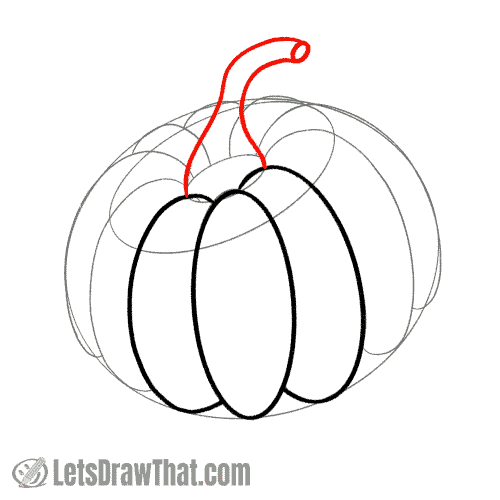 Drawing step:  Outline the stem