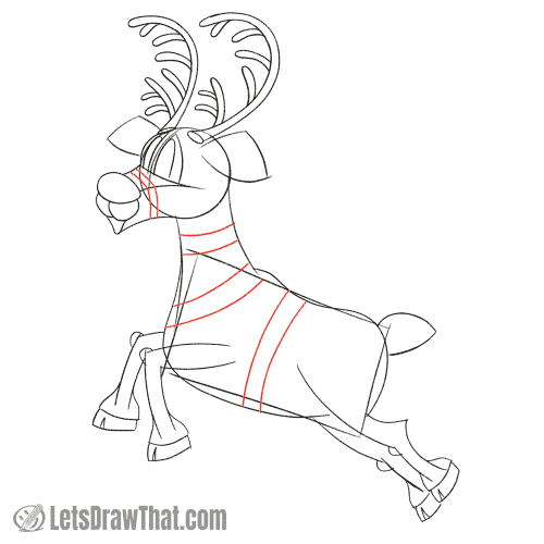 Drawing step: Draw the harness belts
