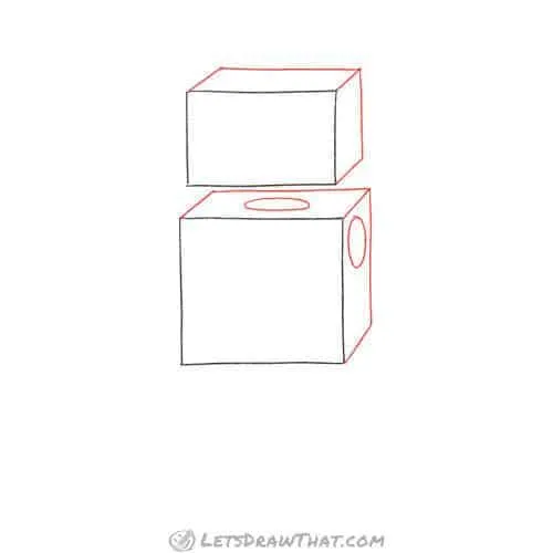 Drawing step: Draw two boxes in perspective