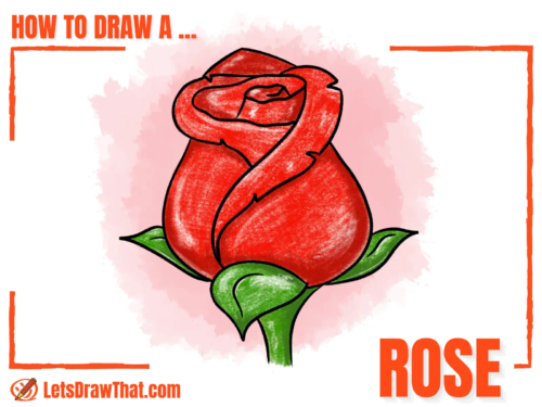 How to draw a rose: easy step-by-step rose drawing - step-by-step-drawing tutorial featured image