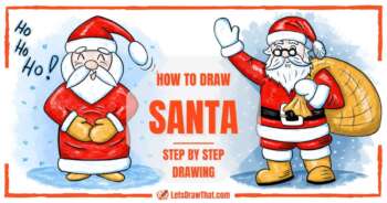 How To Draw Santa: Step By Step Drawing - step-by-step-drawing tutorial featured image