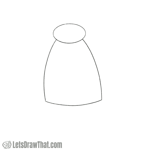 Drawing step: Sketch the base body shape