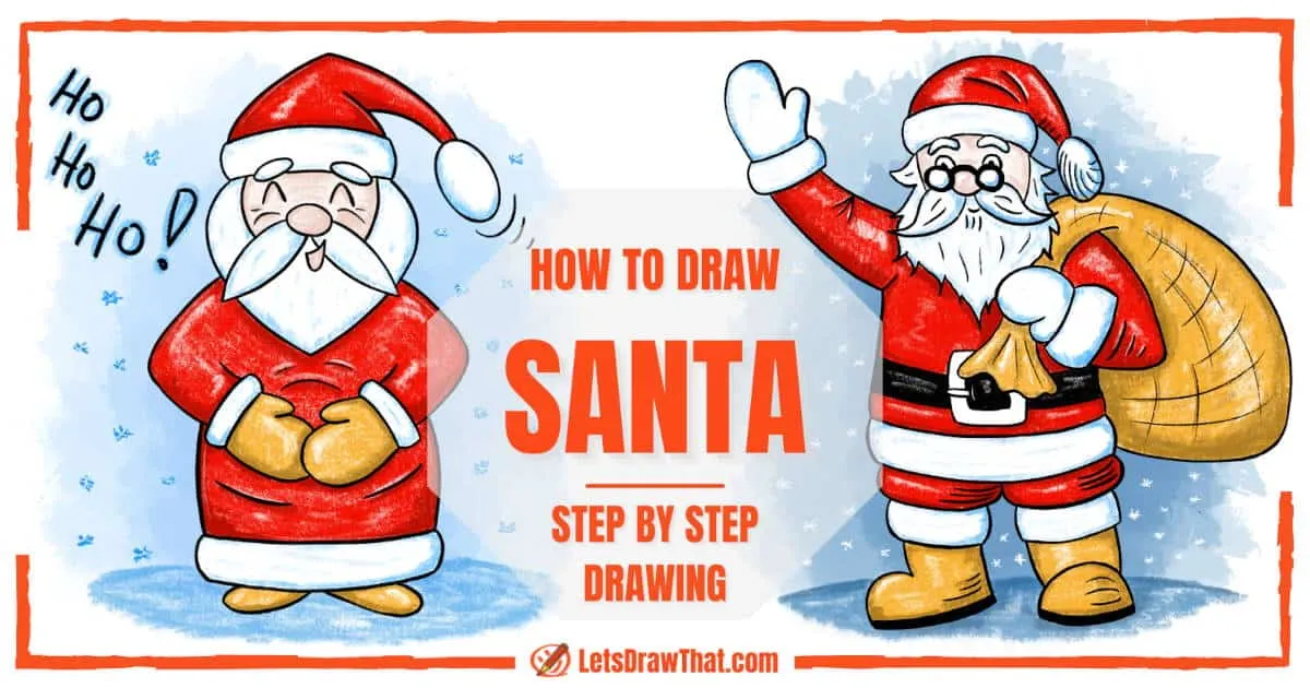 Easy Santa Claus Sketch Drawing with Christmas Tree-nextbuild.com.vn