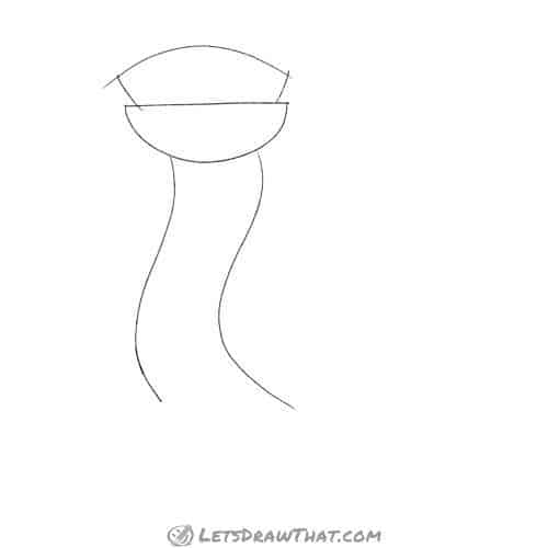 Drawing step: Sketch the snake's head and body