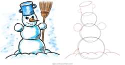 How To Draw A Snowman: An Awesome Snowman Drawing Step-by-Step - step-by-step-drawing tutorial featured image