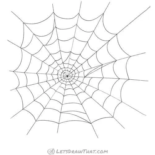 How To Draw a Simple Spider Web 