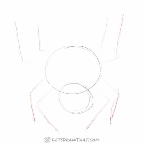 Drawing step: Add spider legs