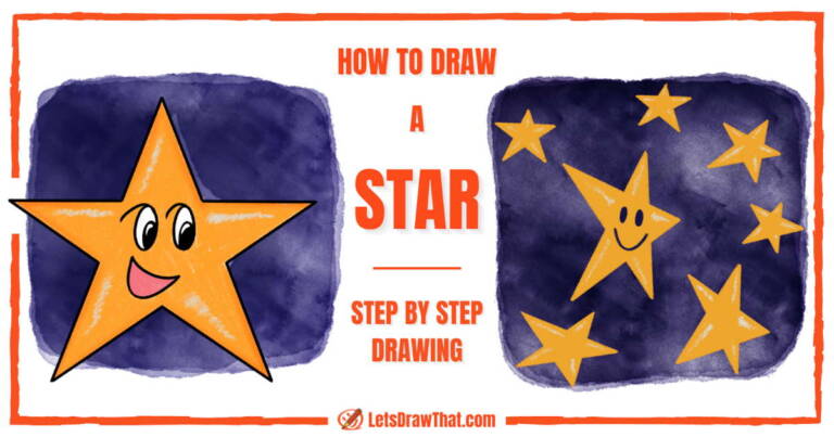 How to draw a star: the easy and the fun way - step-by-step-drawing tutorial featured image