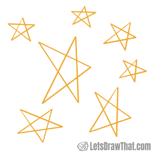 Draw many stars in one line