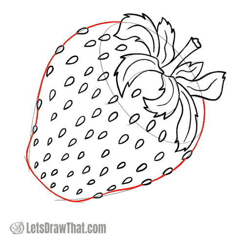 Drawing step: Draw the strawberry