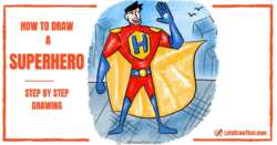 How to Draw a Superhero: Drawing Step by Step - step-by-step-drawing tutorial featured image