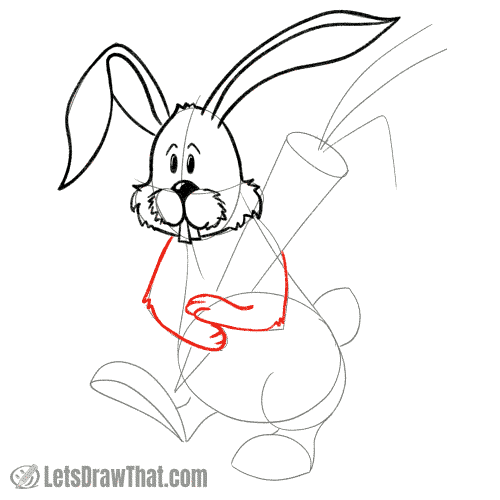 Drawing step: Draw the bunny's arms